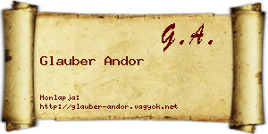 Glauber Andor névjegykártya