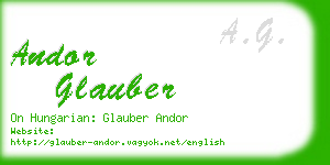 andor glauber business card